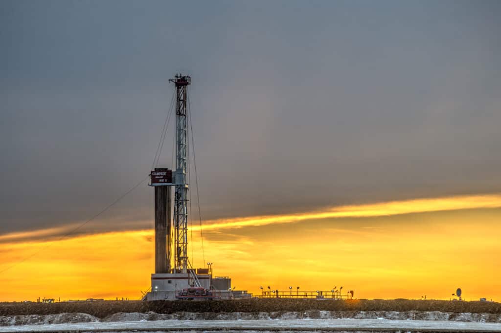 Stampede Drilling Rig at Sunset